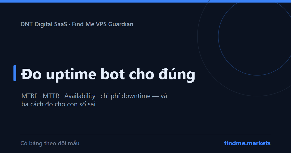 Đo uptime bot cho đúng: MTBF, MTTR, Availability và chi phí mỗi giờ downtime